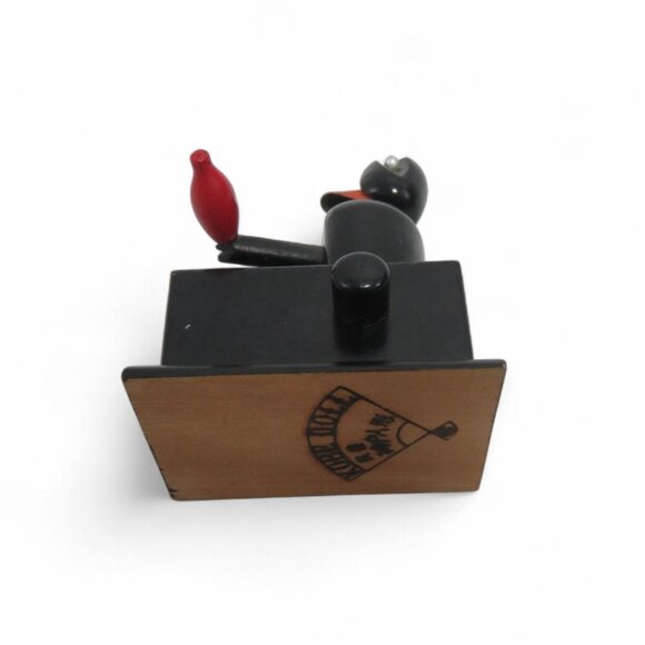 Rare Japanese KOBE Sake Drinker DOLL Articulated Wooden Figurine Vintage 4" - Picture 10 of 10